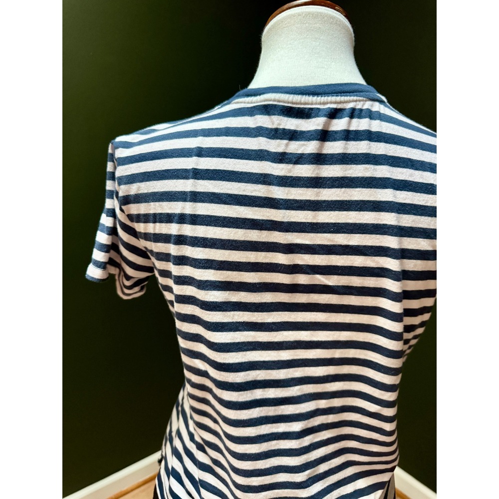 Free Assembly White & Navy Striped T-Shirt Women's XS - Picture 5 of 6